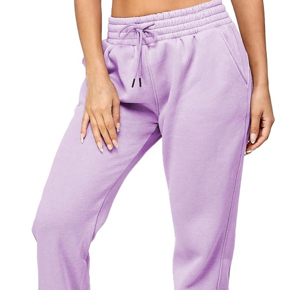 M Sweatpants Women HighStacked Waist Fleece Joggers 2Pockets Yoga WorkoutRunning - Picture 3 of 14